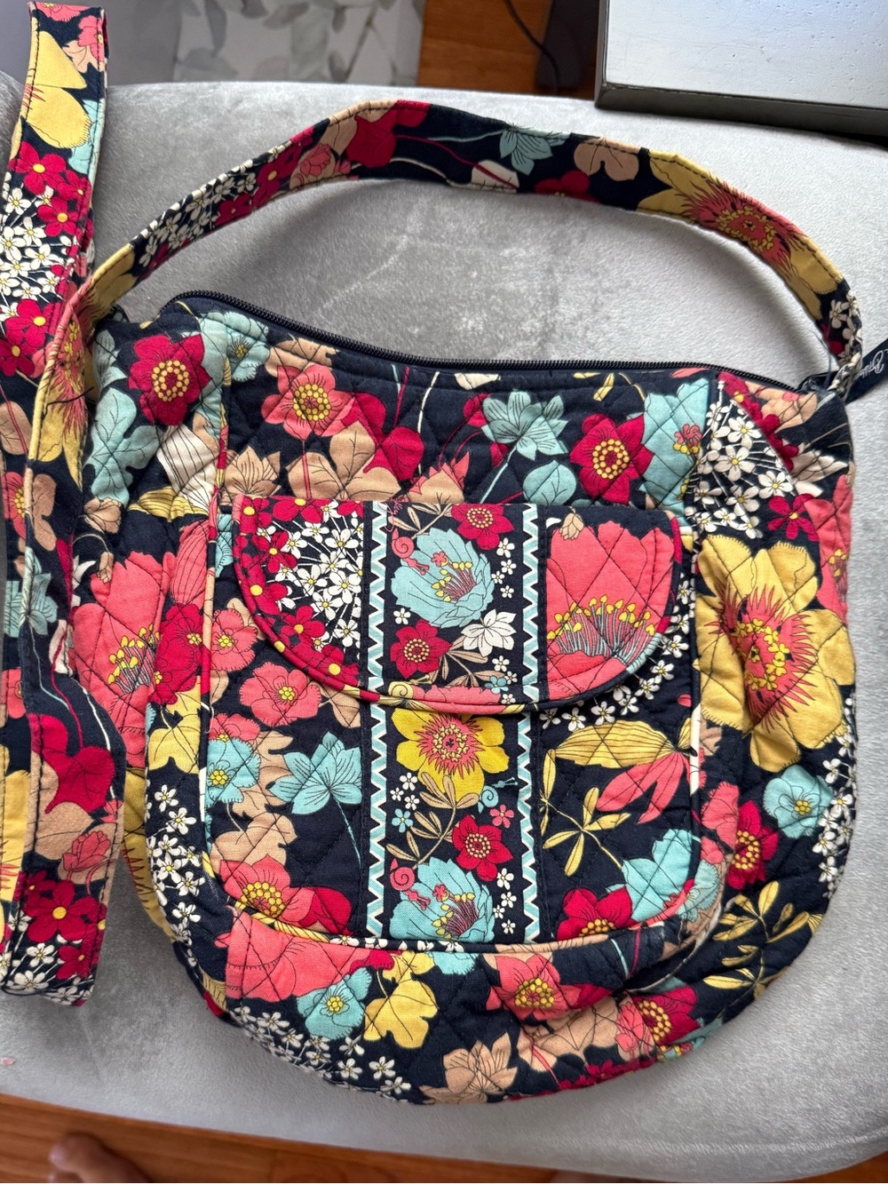 Vera Bradley "Happy Snails" Crossbody Hipster Hobo Bag